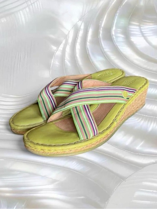 Born Shoes - Y2K Born Drilles Leather Espadrille Wedges